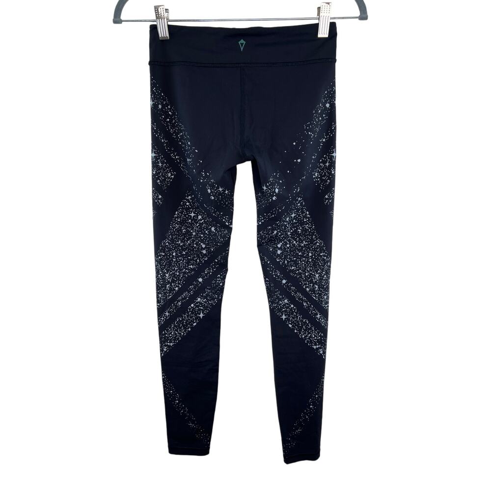 Ivivva Girls Black Diamond Moon Rhythmic Luxtreme Tights Leggings Size 12 XS S